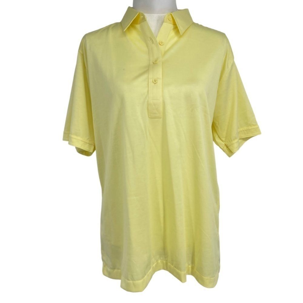 Pro-Celebrity yellow polo golf top
